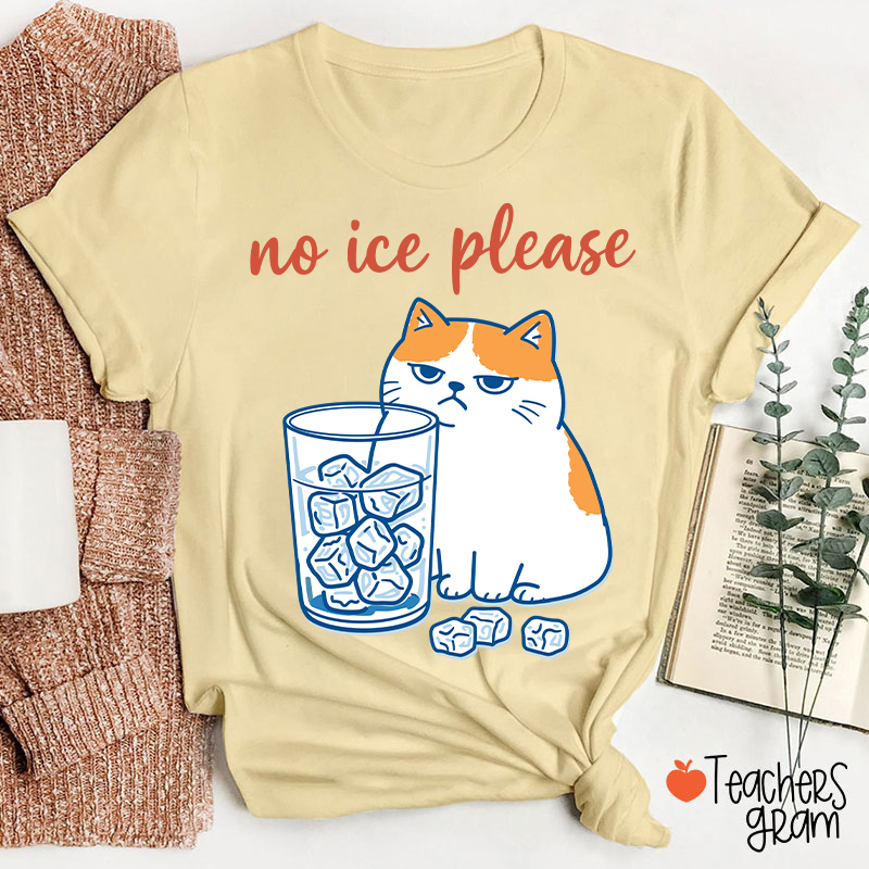 No ICE Please Cute Cat Teacher T-Shirt