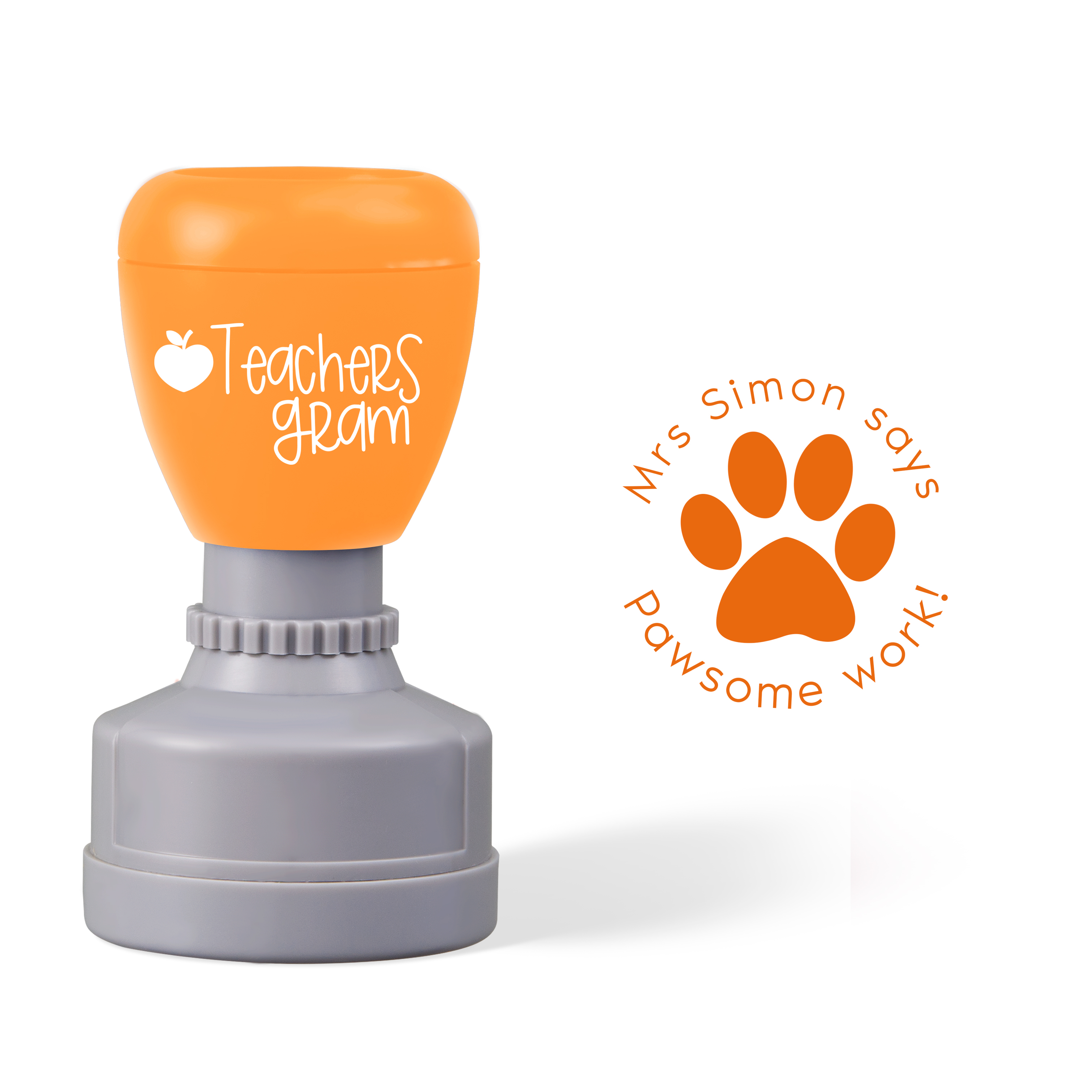 Personalized Pawsome Work Teacher Stamp