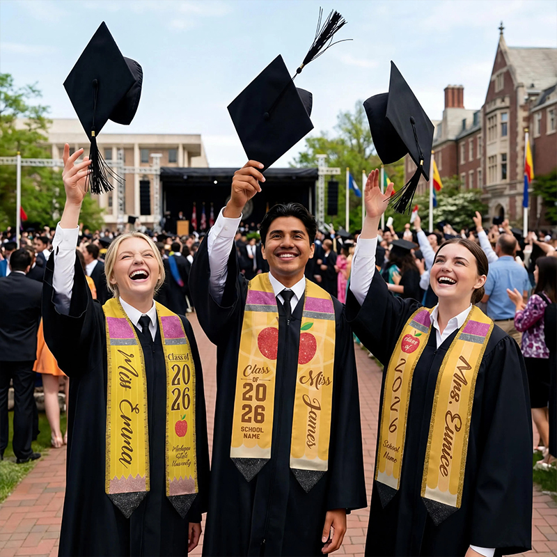 Personalized Pencil Teacher Graduation Stole
