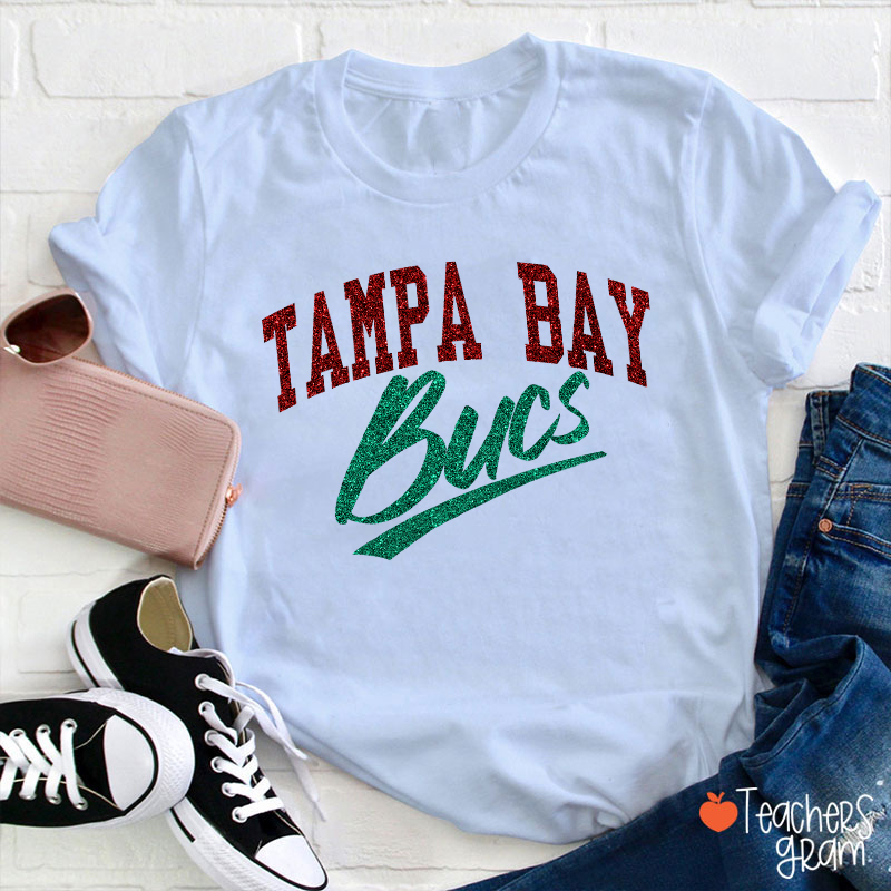 Personalized Mascot Retro Glitter Sport Fan Teacher T‑Shirt