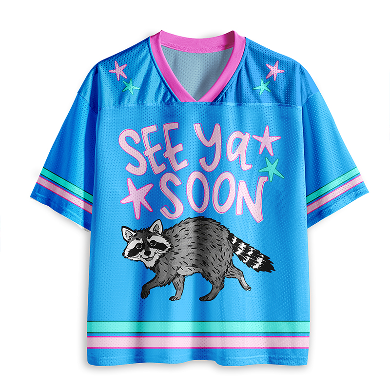 See Ya Soon Raccoon Teacher Mesh Jersey