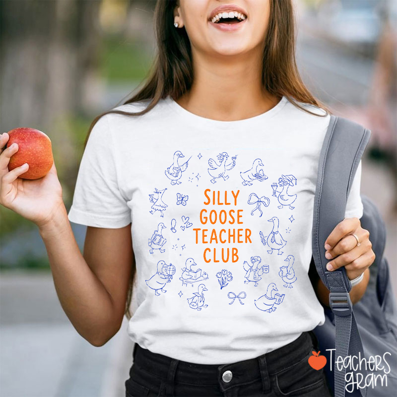 Star Silly Goose Circle Doodle Teacher Club Teacher T-Shirt
