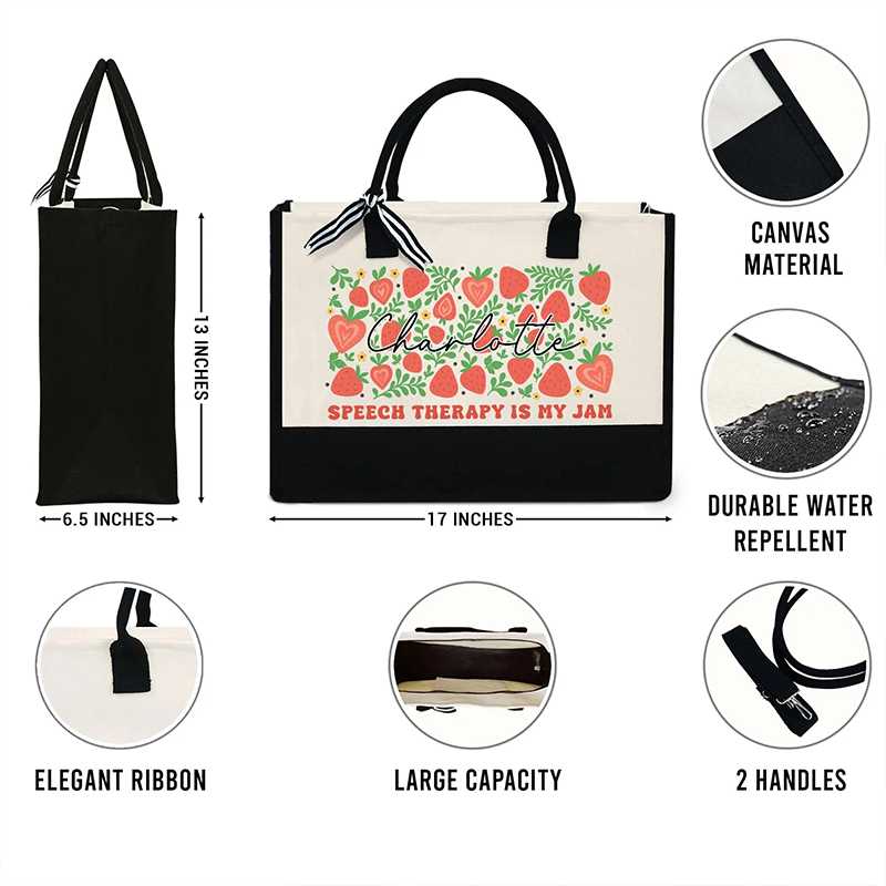 Personalized Grade Speech Therapy Is My Jam Teacher Cotton Tote Bag