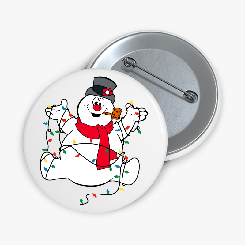 Frosty The Snowman Christmas Lights Teacher Pinback Button