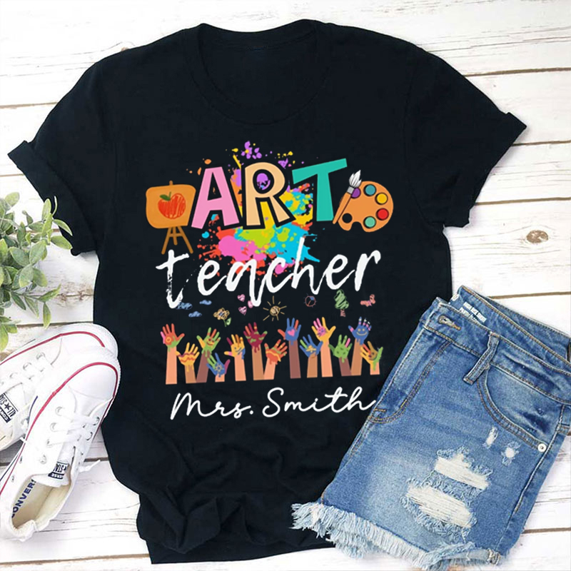 Personalized Let's Draw Together Teacher T-Shirt