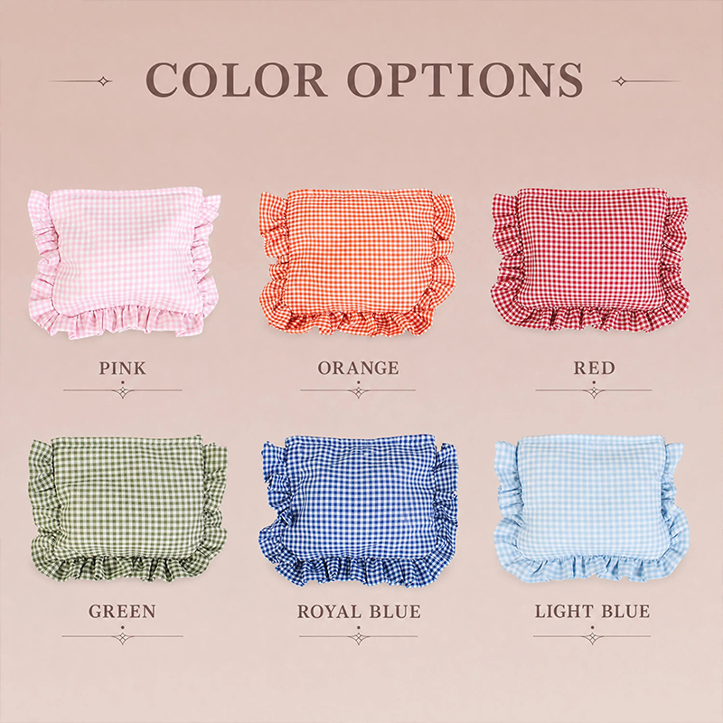 Personalized Name Ruffle Gingham Chenille Teacher Makeup Bag