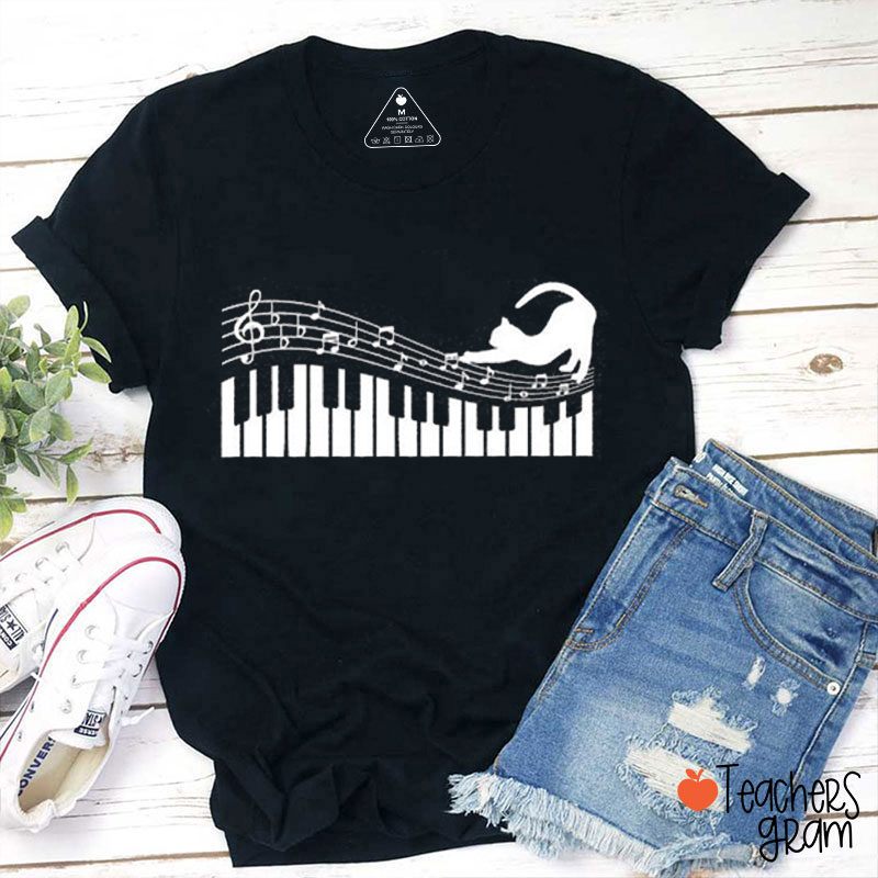 Cat Play Music Teacher T-Shirt
