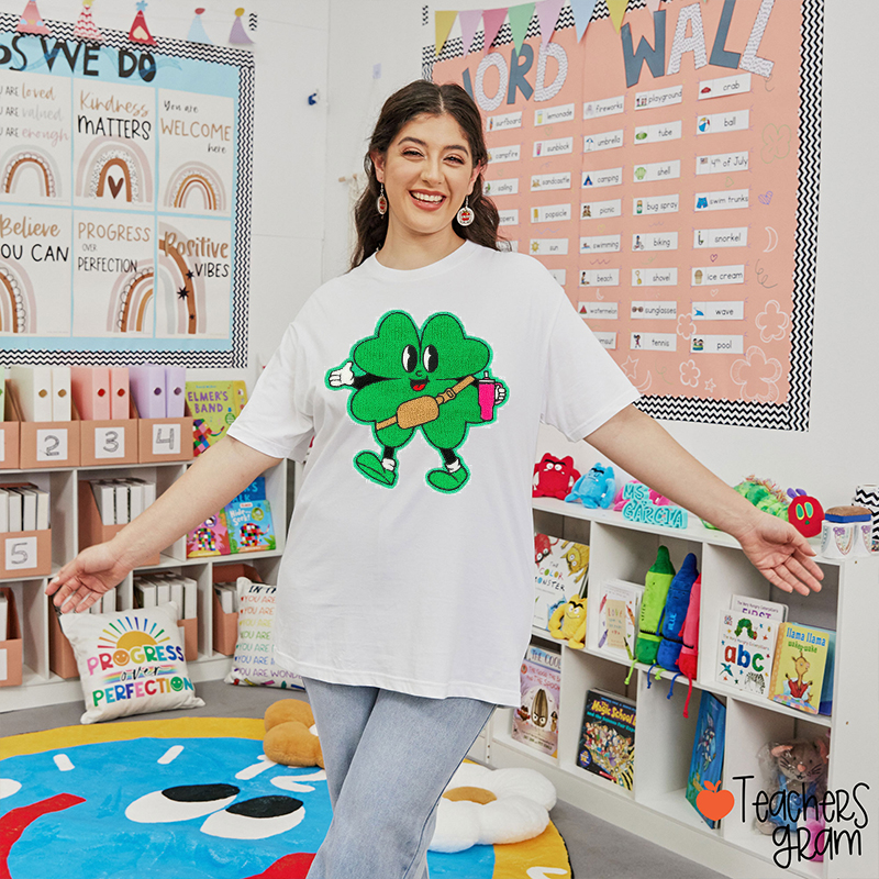 Cute Four Leaf Clover Teacher T-Shirt