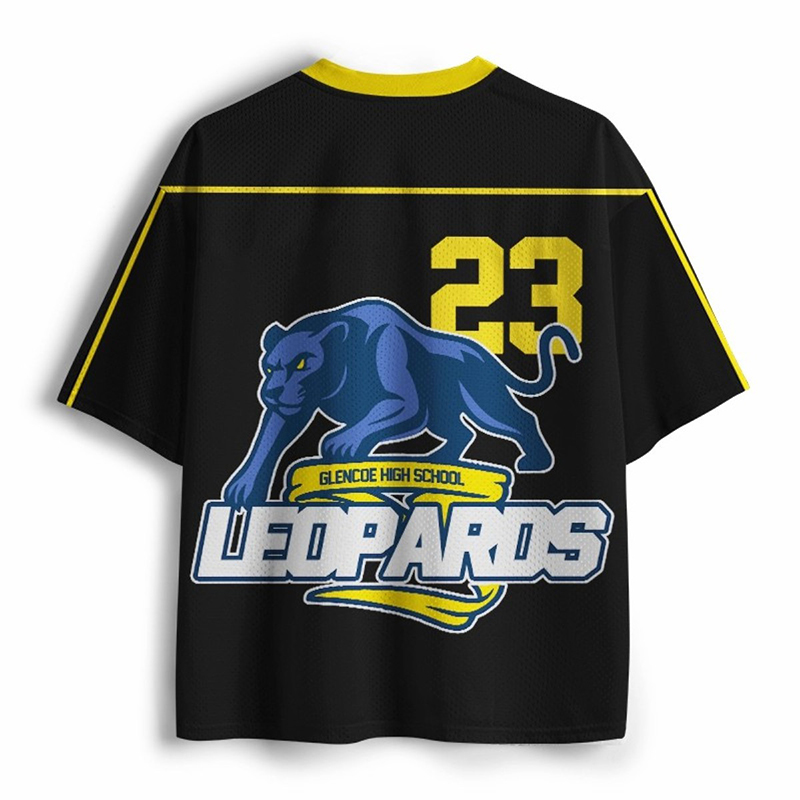 Personalized Number And School Name Leopards Teacher Mesh Jersey