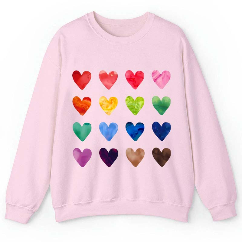 Colorful Love Combination Teacher Sweatshirt