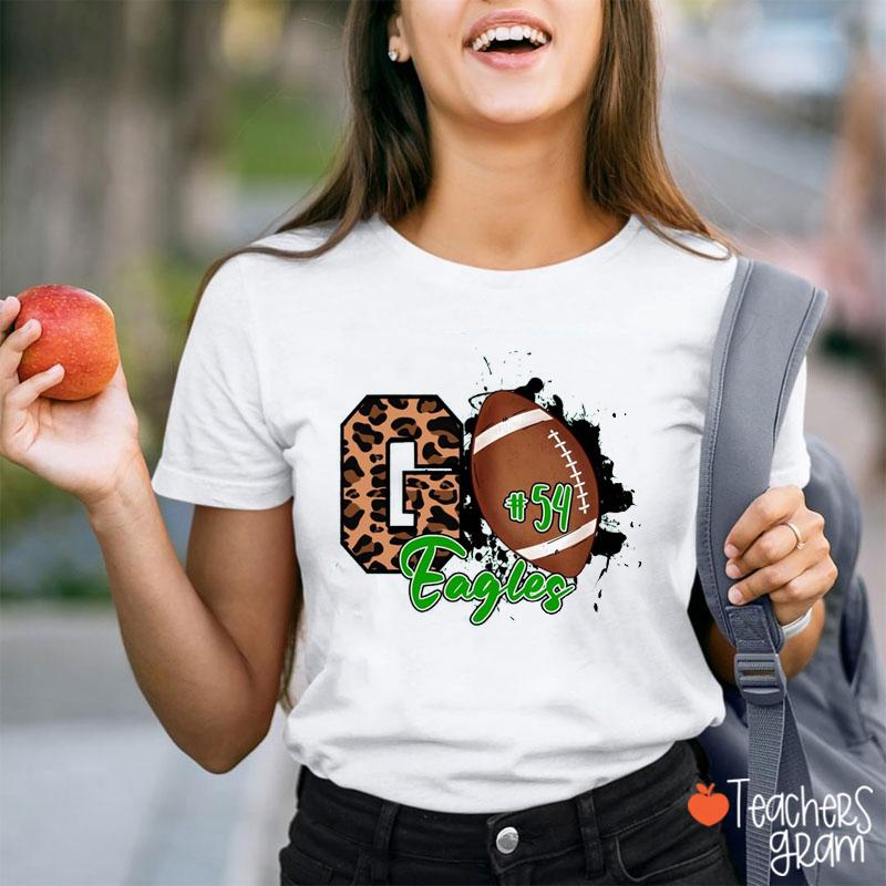 Personalized Sport And Mascot Leopard Splash Pattern Teacher T-Shirt