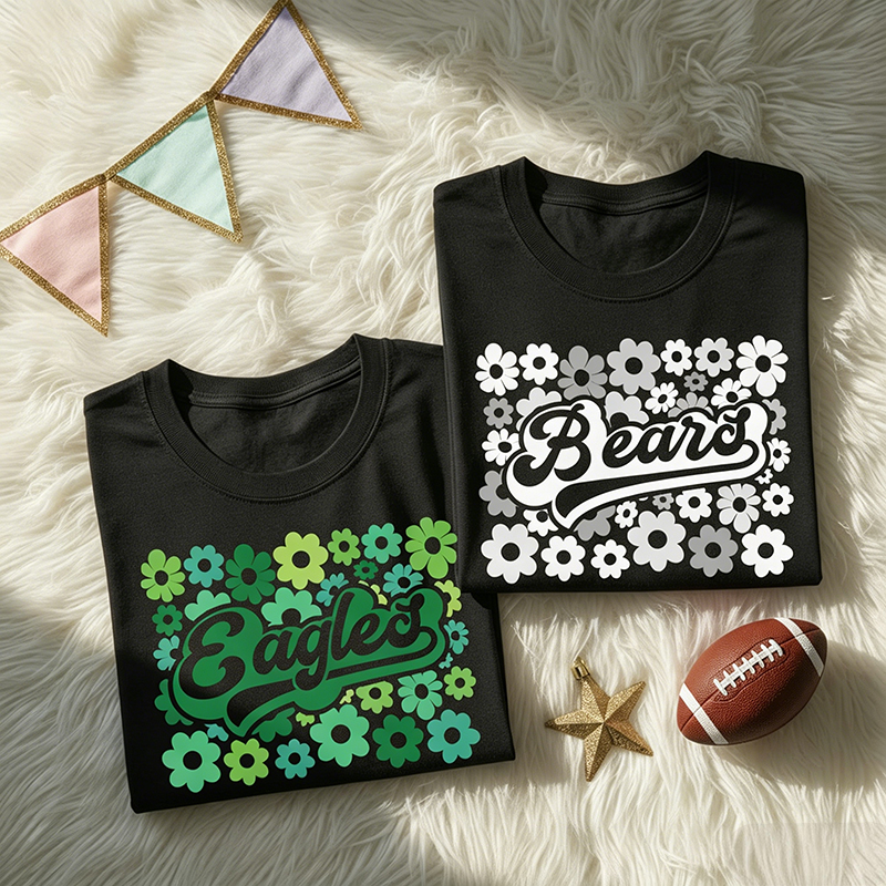 Personalized Mascot Flowers Teacher T-Shirt