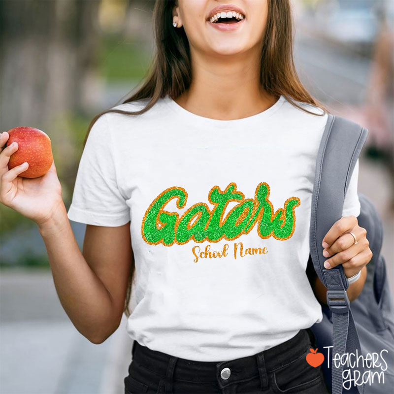 Personalized Mascot Script Text Teacher T-Shirt