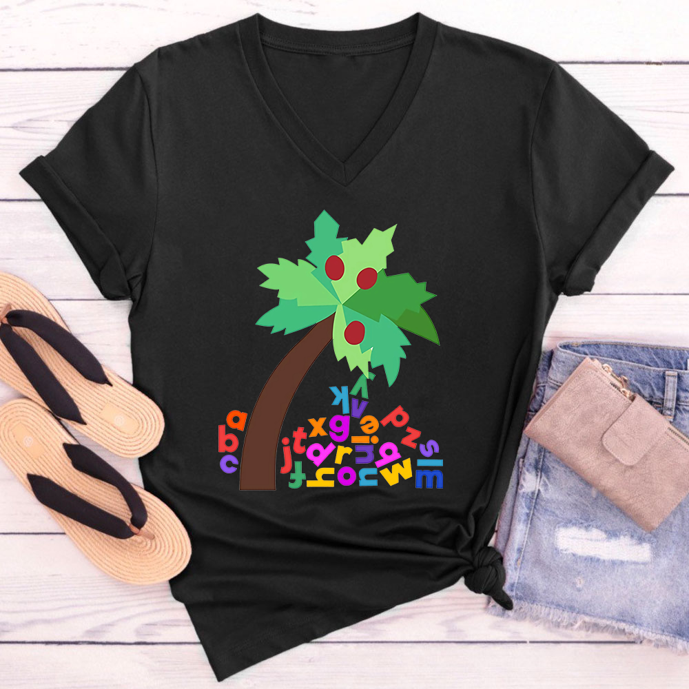 Chicka Chicka  Boom Boom Teacher Female V-Neck T-Shirt