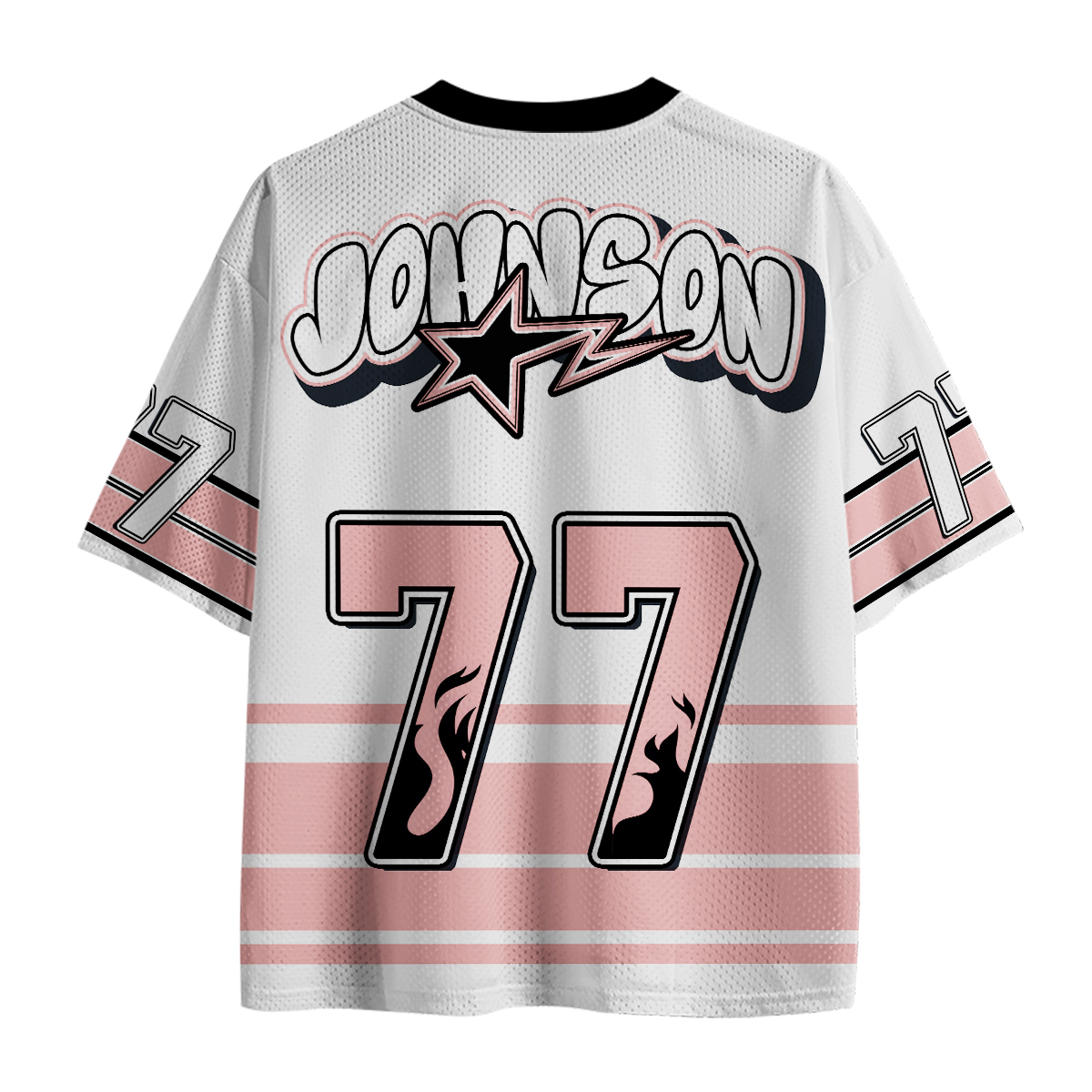 Personalized Name And Number Flame Silhouette Teacher Mesh Jersey