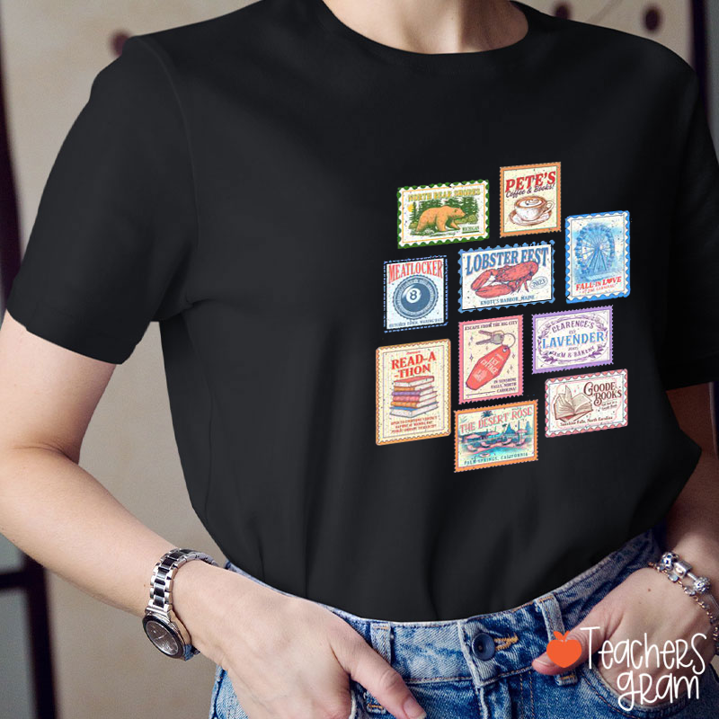 Vintage American Stamps Teacher T-Shirt