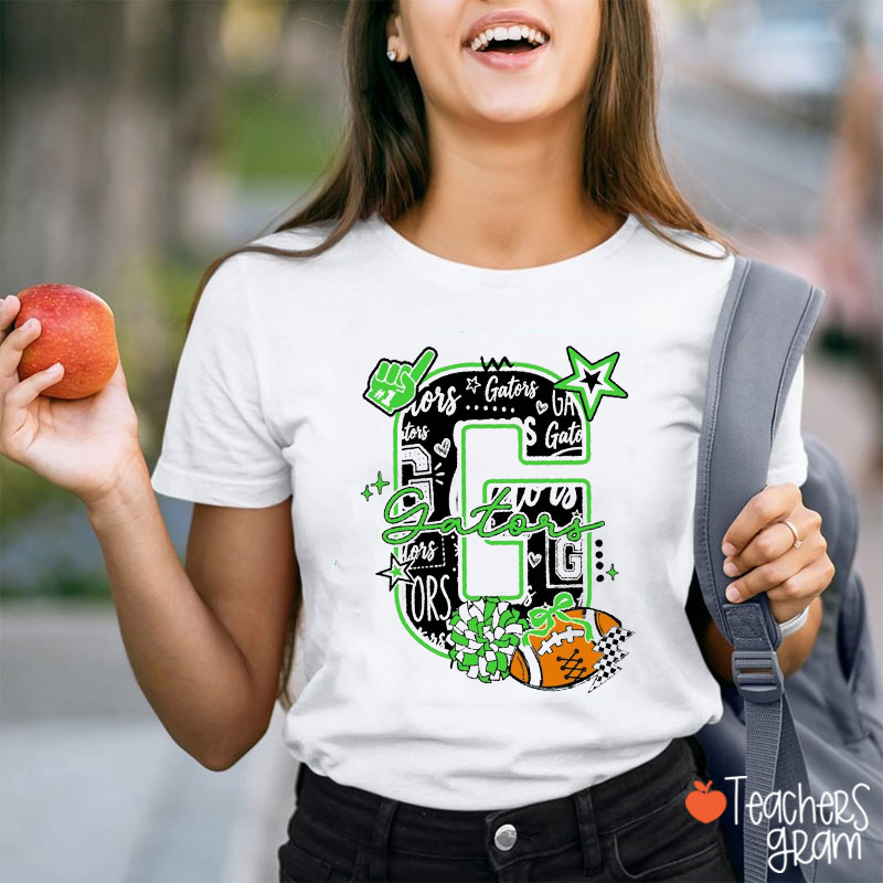Personalized Mascot Sport Letter Teacher T-Shirt