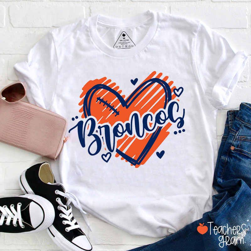 Personalized Mascot Love Graffiti School Spirit Teacher T-Shirt