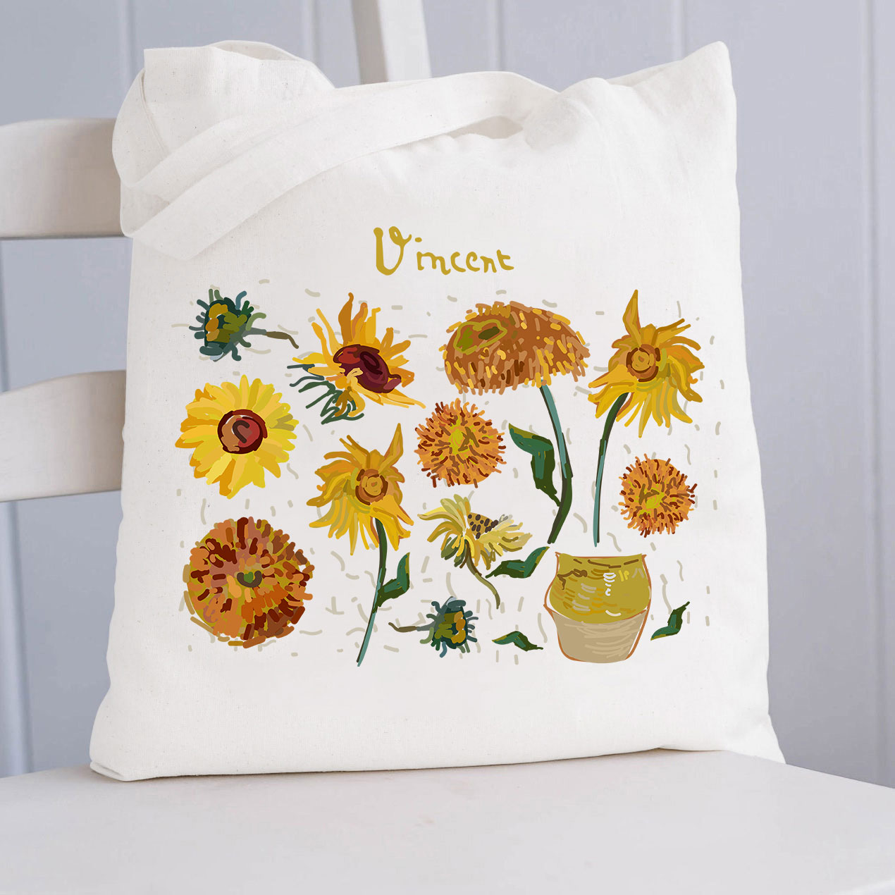 Vincent Sunflower Tote Bag