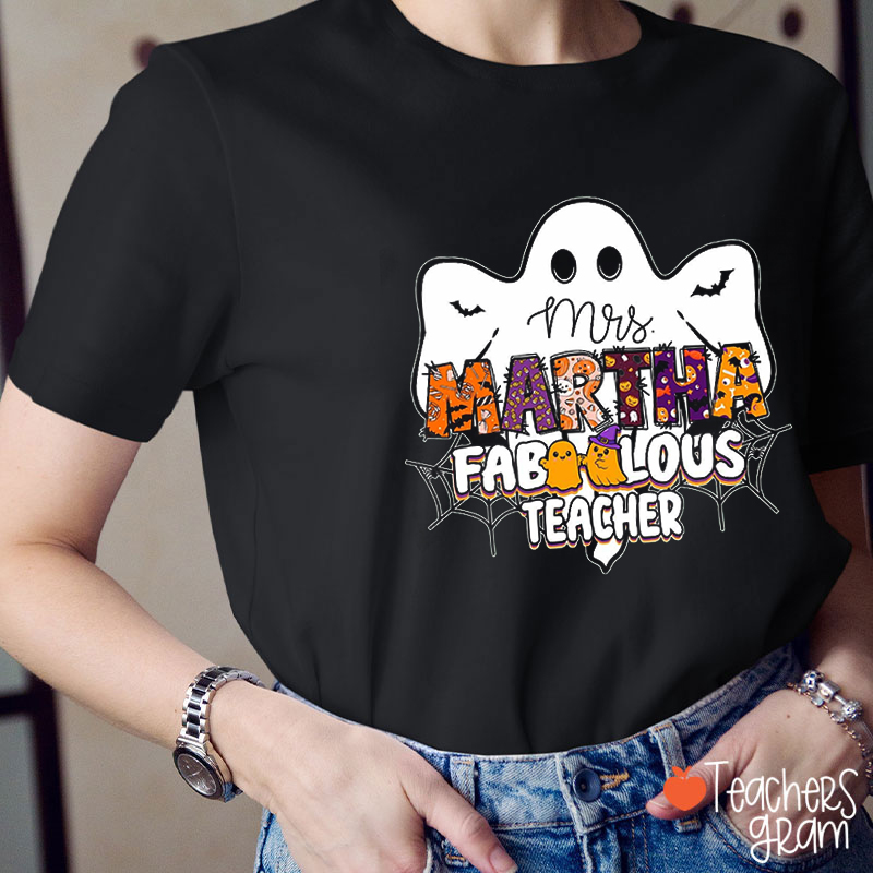Personalized Name Fablous Teacher T-Shirt