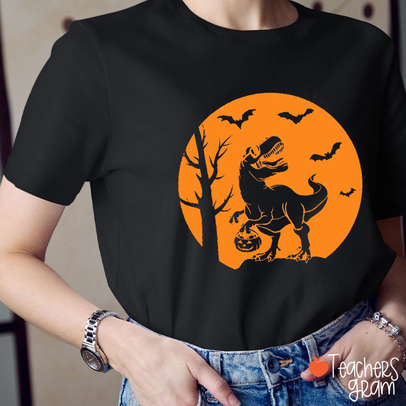 Dinosaur Halloween Teacher T-Shirt