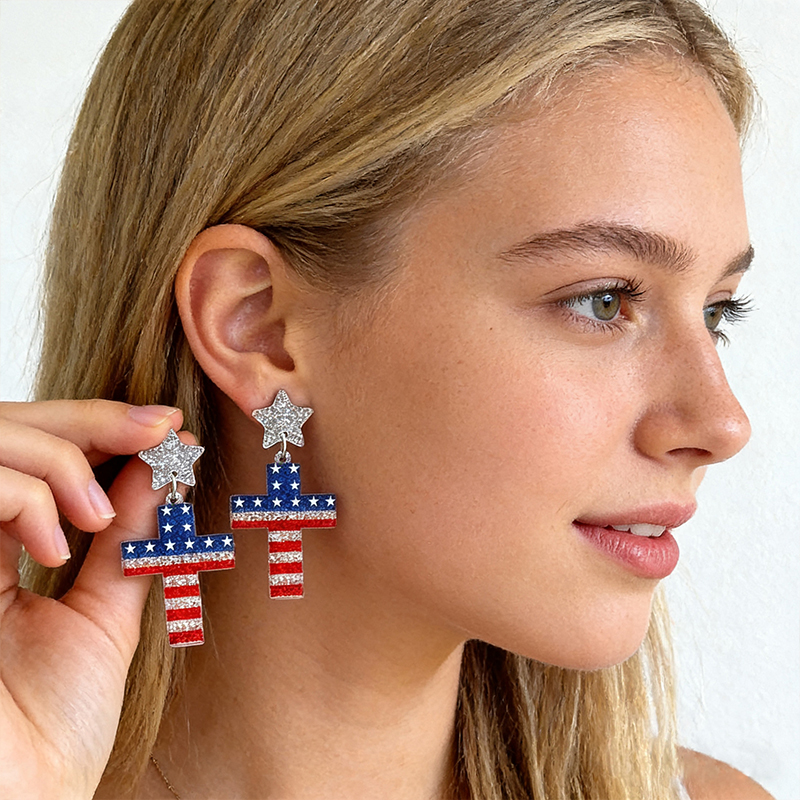 American Independence Day Teacher Acrylic Earrings