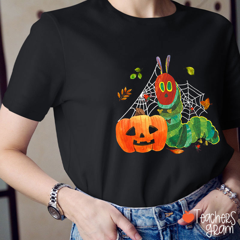 The Very Hungry Caterpillar Pumpkin Halloween Teacher T-Shirt