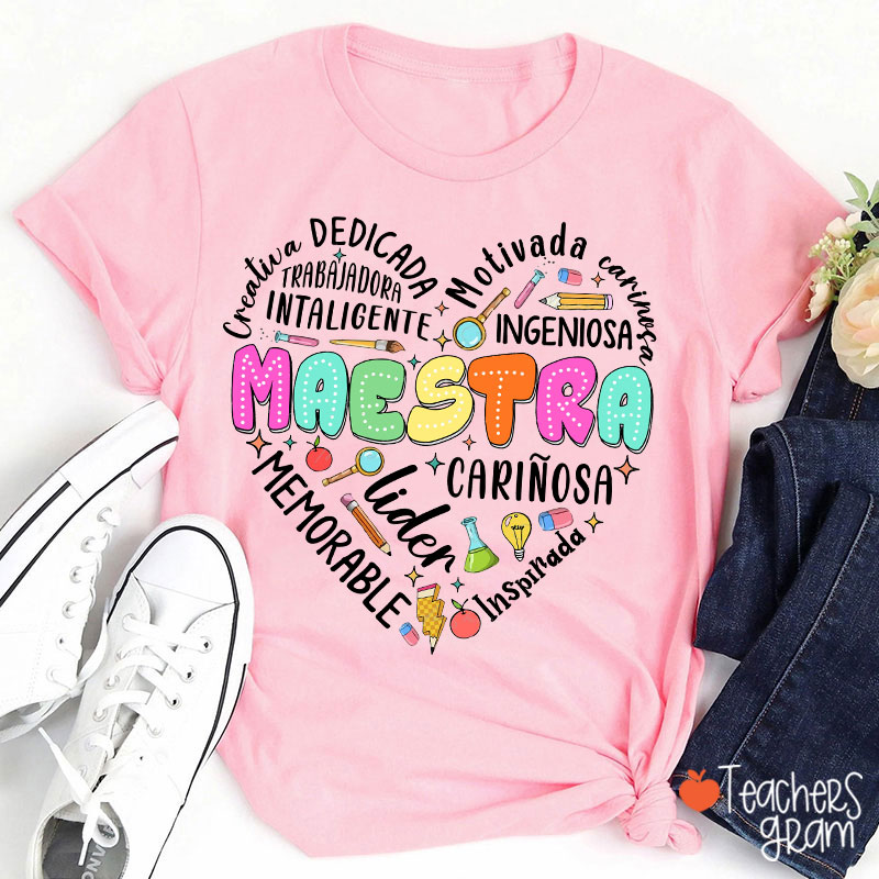 Shining Color Maestra In Heart Teacher T-Shirt