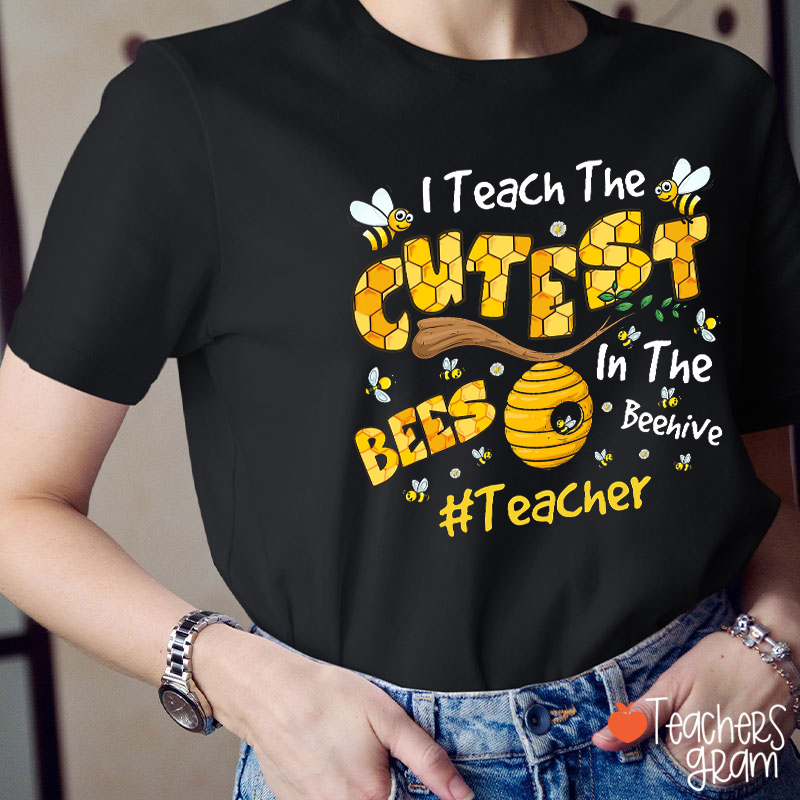 Personalized I Teach The Cutest Bees Teacher T-Shirt