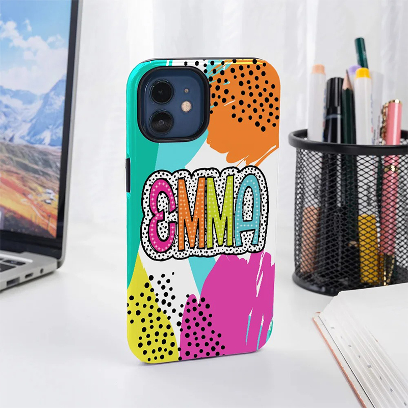 Personalized Funny Dalmatian Dot Name Teacher Phone Case