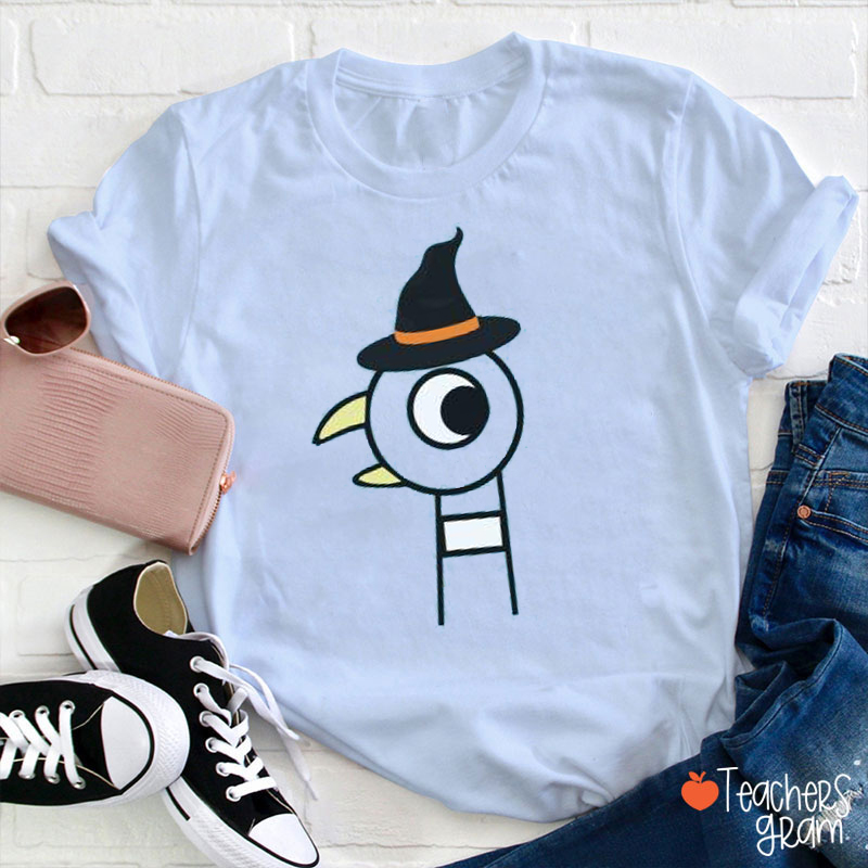 Personalized Halloween Book Character Teacher T-Shirt
