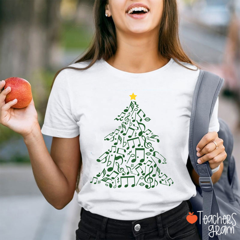 Music Note Christmas Tree Teacher T-Shirt