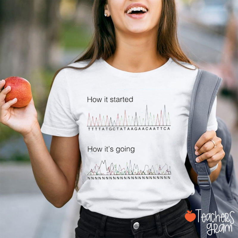 How It Started How It's Going Teacher T-Shirt