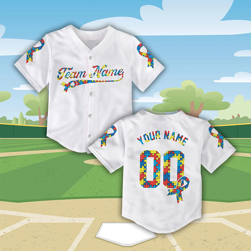 Personalized Autism Awareness Class Baseball Jersey