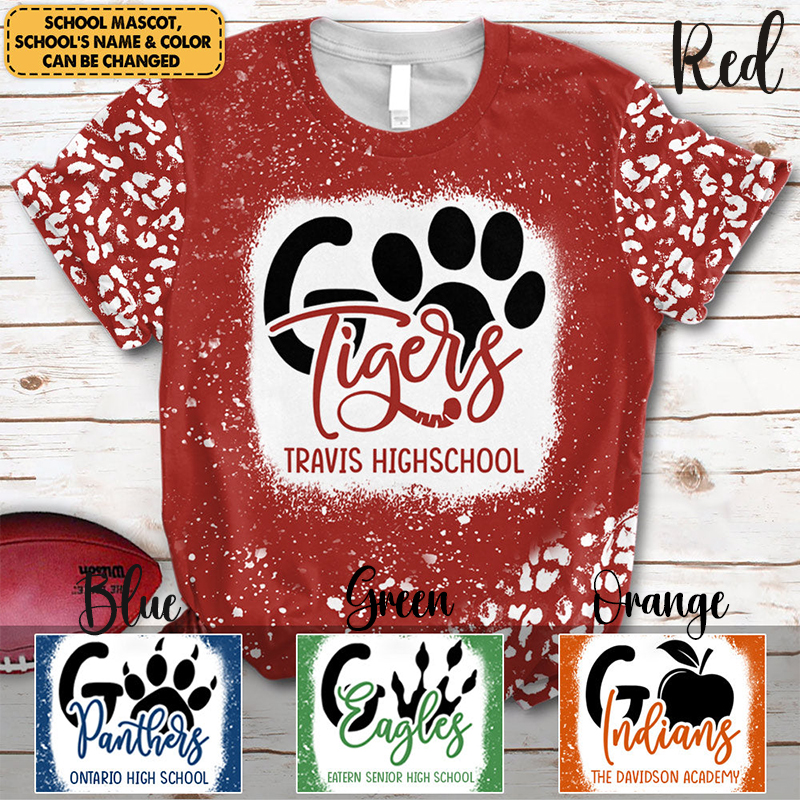Personalized Go Cheer Up Mascot Teacher Printed T-Shirt