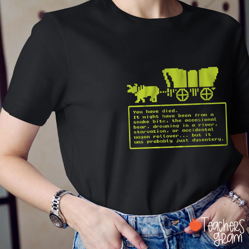 Retro Oregon Trail Game Teacher T-Shirt