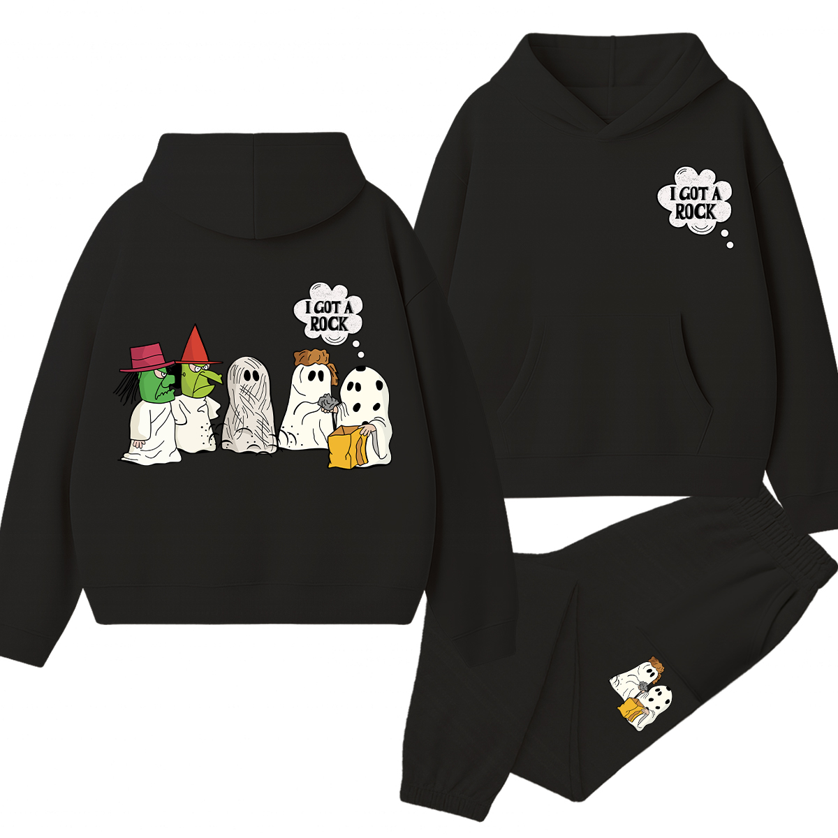 Halloween Cartoon Characters Funny Teacher Hoodie Set