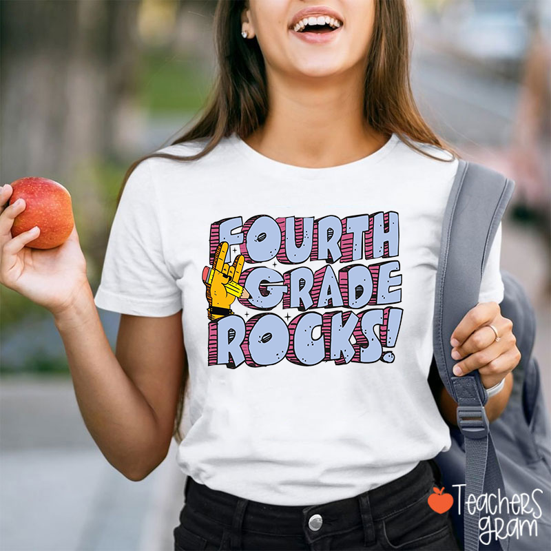 Personalized Grade Rocks Back To School Teacher T-Shirt