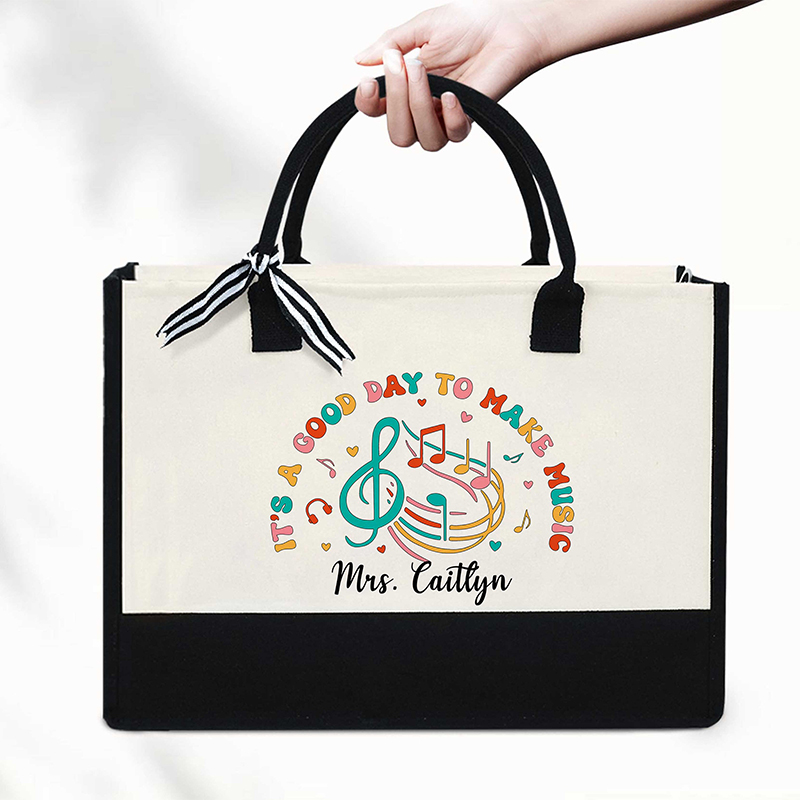 Personalized It's A Good Day To Make Music Music Melody Teacher Cotton Tote Bag