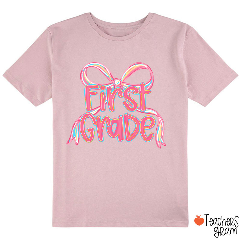 Personalized Grade Pink Bow Class T-Shirt