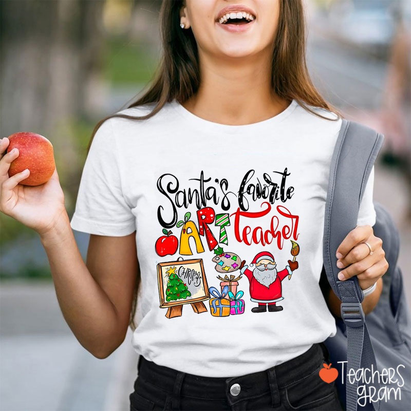 Santa's Favorite Art Teacher T-Shirt