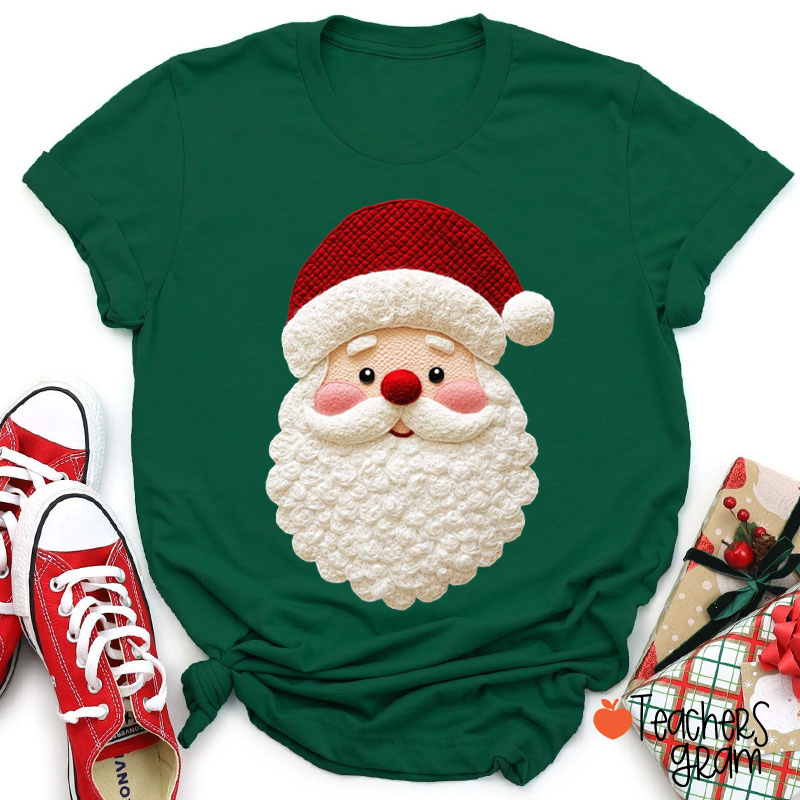 Faux Yarn Santa Teacher T-shirt
