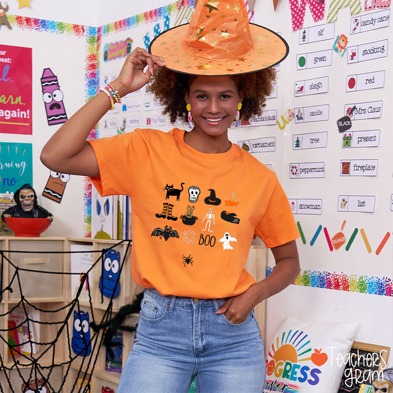 Boo Halloween Teacher T-Shirt