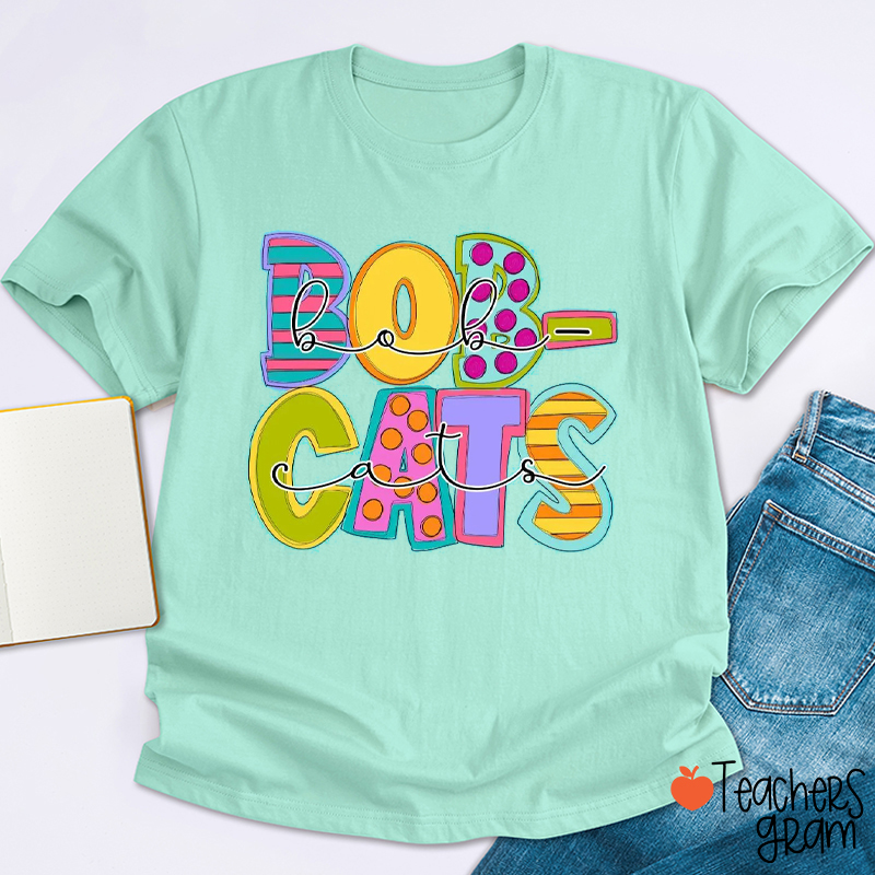 Personalized Mascot Cute Polka Dot Font Teacher T-Shirt