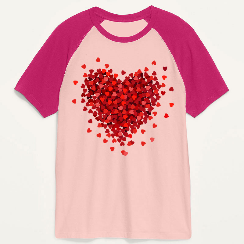 Let Love Fill Your Heart Teacher Raglan T-Shirt