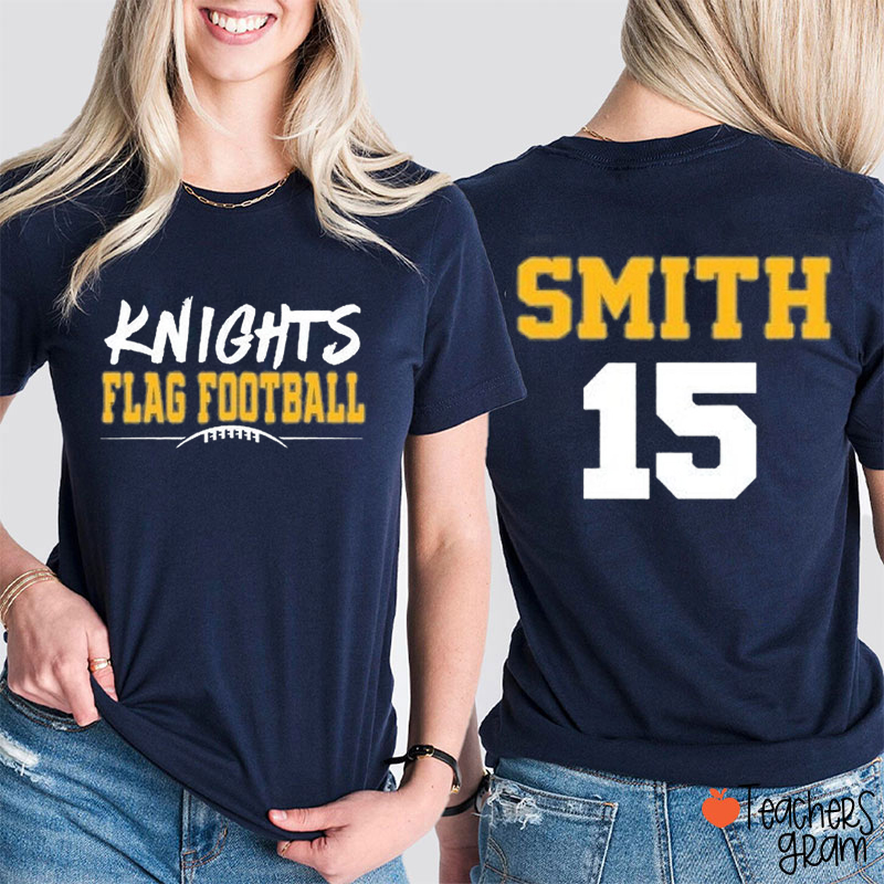 Personalized Mascot And Sport School Spirit Jersey Teacher Two Sided T-Shirt