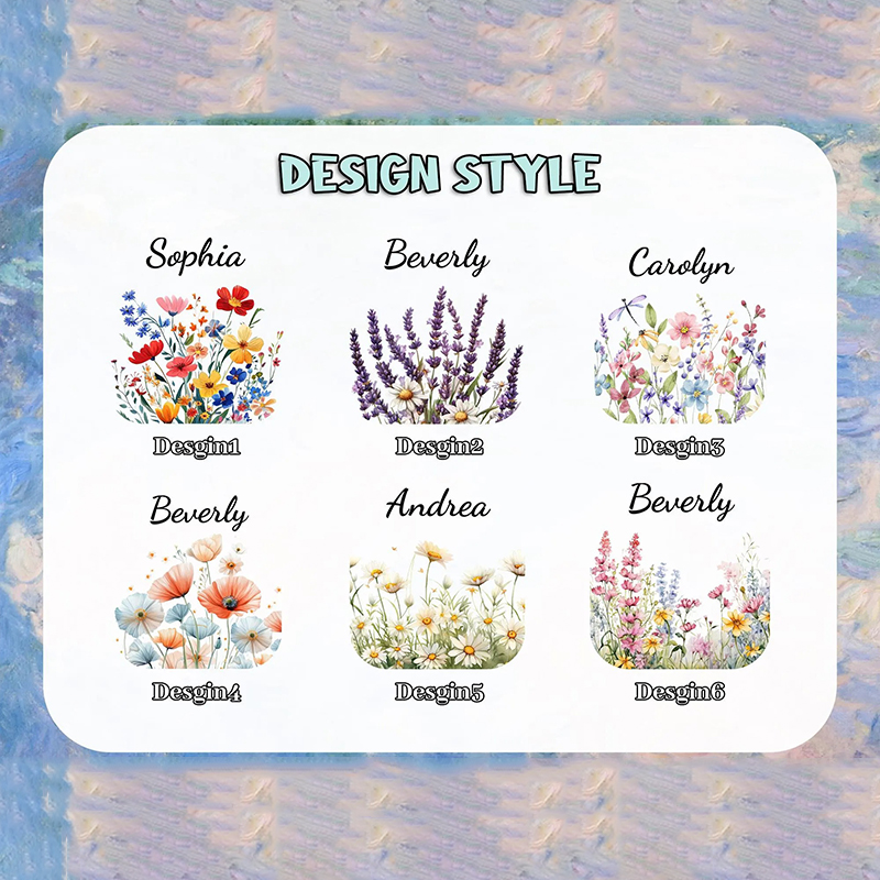 Personalized Floral Name Teacher Magnetic Bookmark