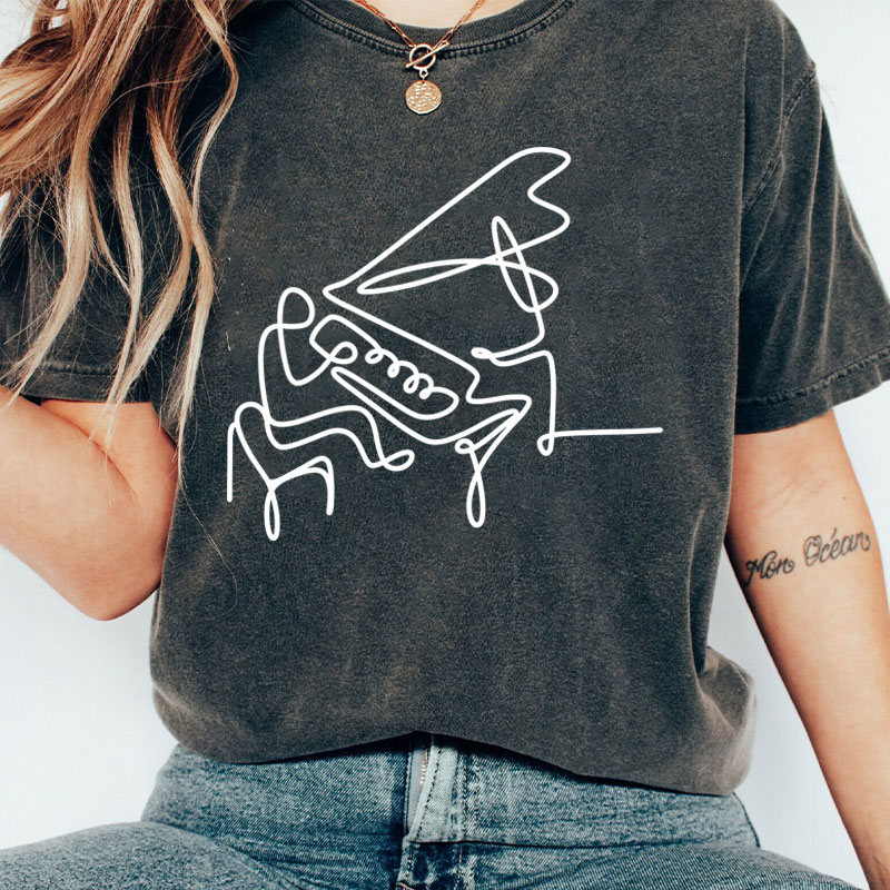 Musician Piano Teacher Washed T-Shirt