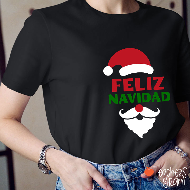 Santa Claus Feliz Navidad Spanish Teacher T-Shirt