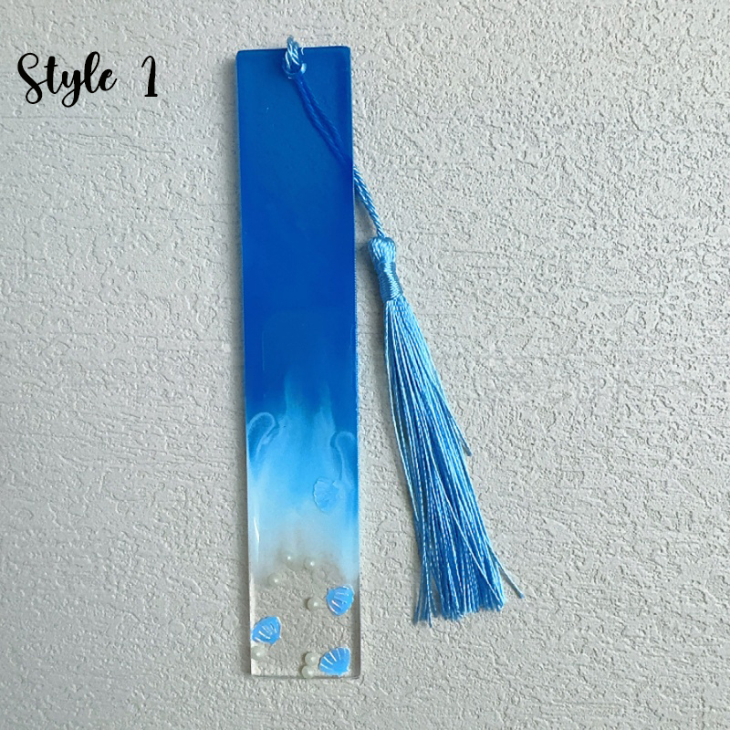Ocean-Themed Resin Epoxy Teacher Bookmark
